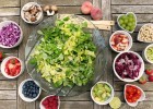 Fresh new salads with nuts and dried fruit