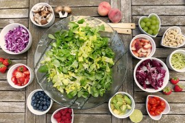 Fresh new salads with nuts and dried fruit